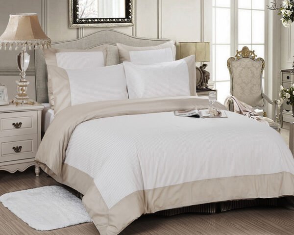 Brown And White Striped Bedding