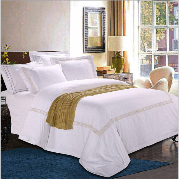 60S 400Tc Embroidery Bed Linen For Ritz Carlton Hotel