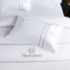 100% Cotton 300Tc Ribbon Weaving Technique Bed Linen  For Sheraton Hotel
