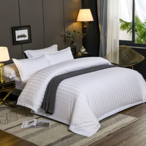 3Cm Satin Stripe 100% Cotton Hotel Bed Linen