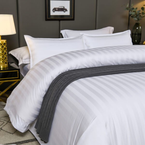 3Cm Satin Stripe 100% Cotton Hotel Bed Linen